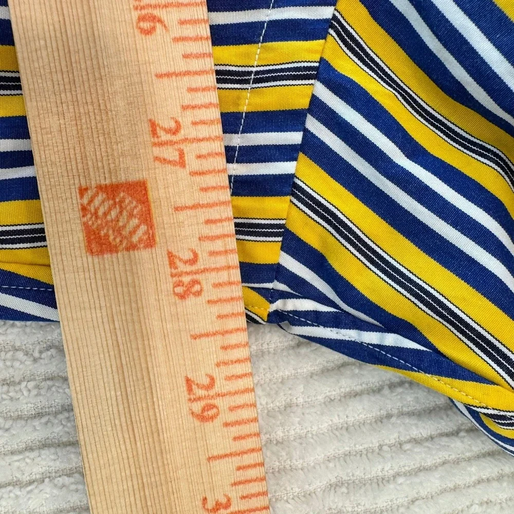 Polo Ralph Lauren Regent Classic Fit Strip Shirt Men XXL Yellow Navy Blue Cotton